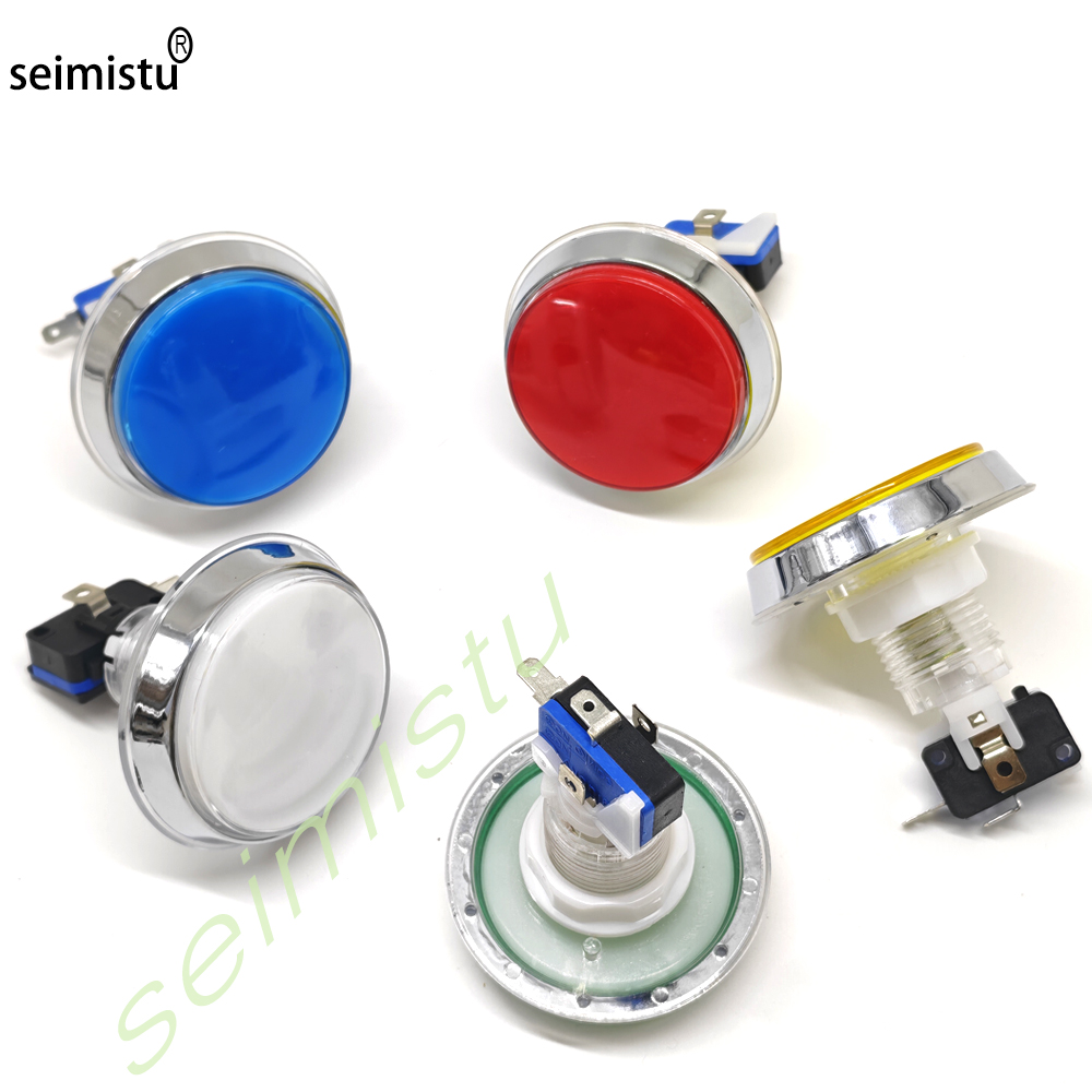 Bouton LED plat chromé 60 mm 1 - Arcade Vending & Laundry avis et prix
